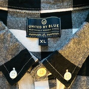 Men’s Black and White Check Button Down Shirt